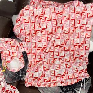 Fendi Pink and Red Logo Top